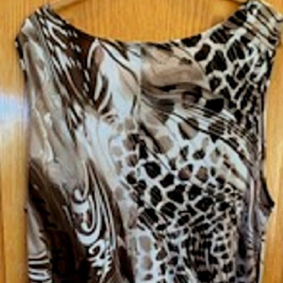 Vtg Effortless Style by Citiknits Sleeveless Dress Animal Print Pull On Sz: L - Picture 4 of 6